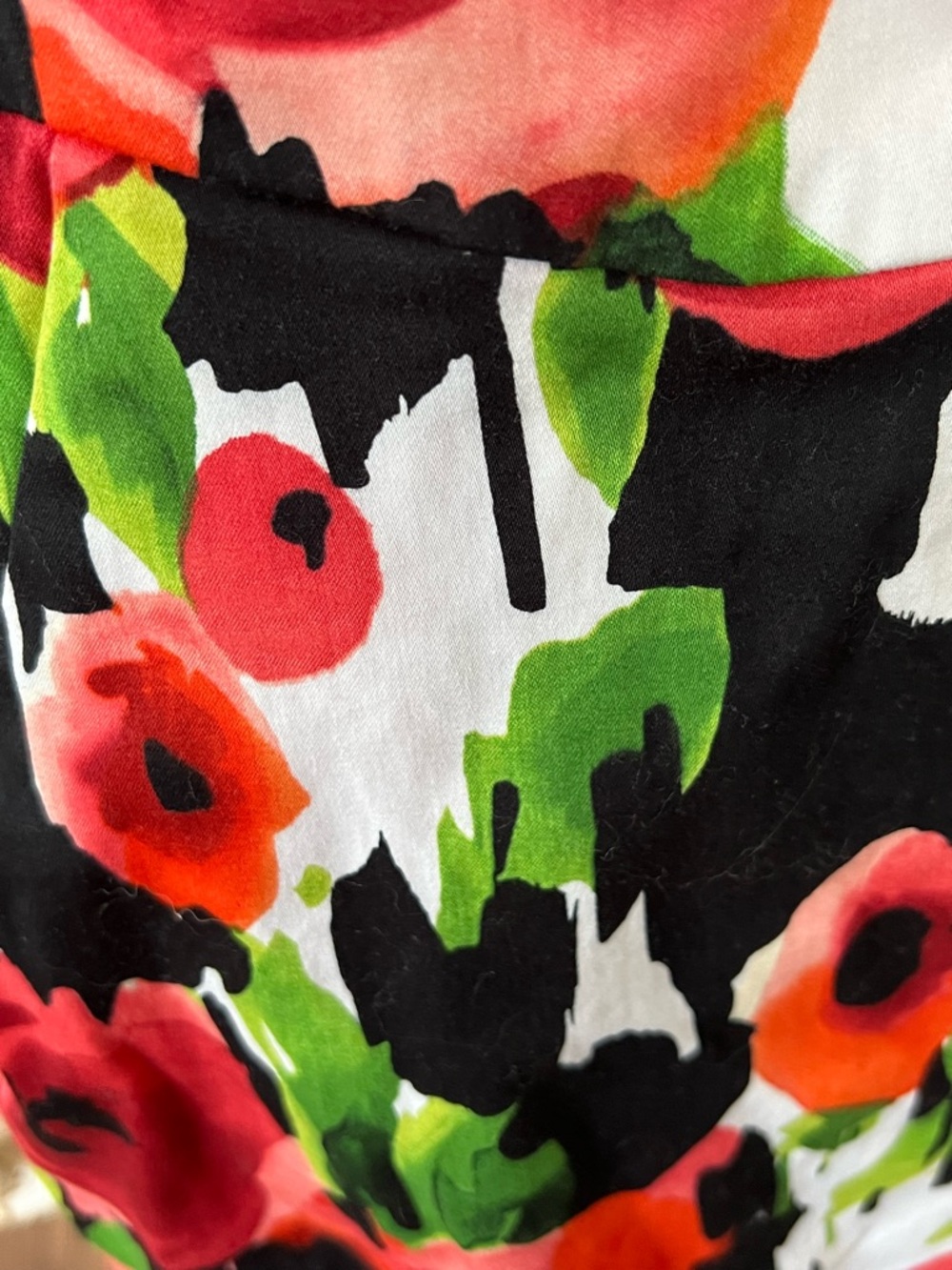 Donna Ricco Floral Print Black, Orange & Red Short Sleeve Dress Size 10 - Picture 7 of 12